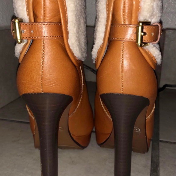 Great condition leather and wool Coach booties. Only worn 2 times - Picture 2 of 5